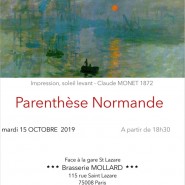 Parenthèse Normande du 15 Octobre, 18h30 – Brasserie Mollard